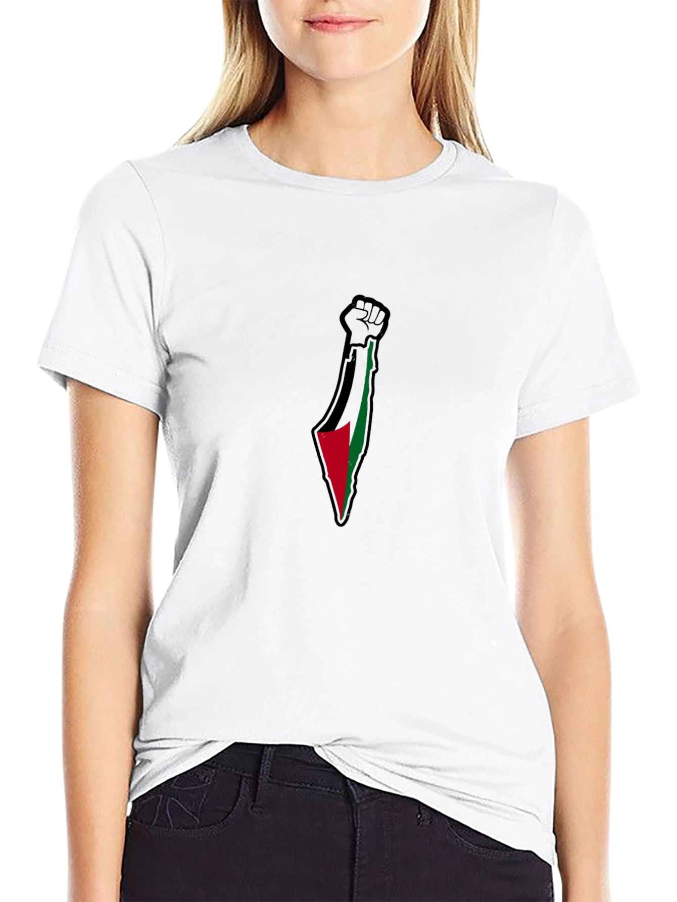 Palestine Fist Flag Graphic T-Shirt