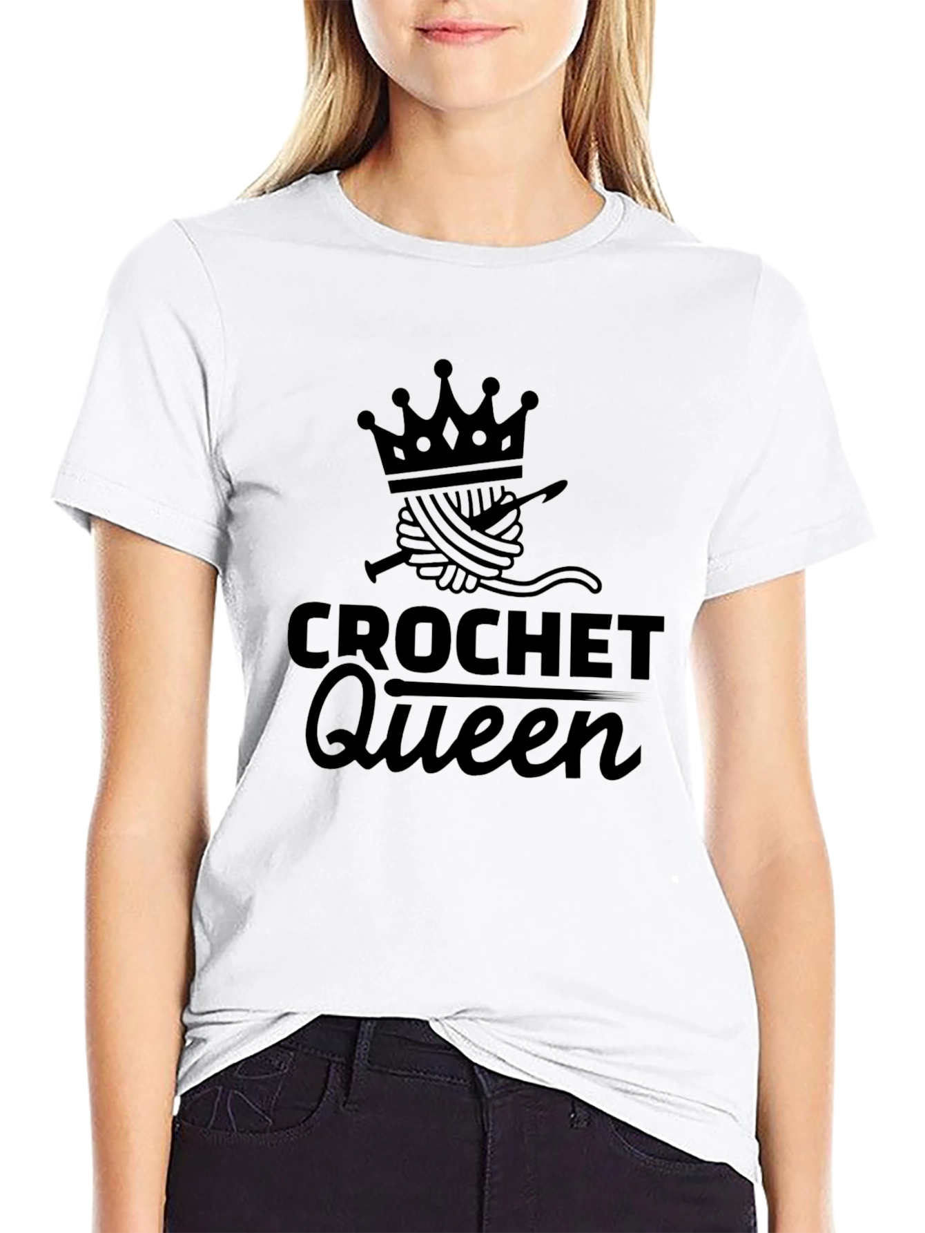Crochet Queen T-Shirt - Stylish Crafting Apparel