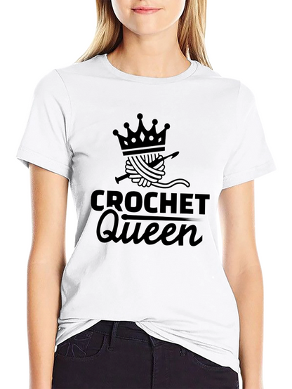 Crochet Queen T-Shirt - Stylish Crafting Apparel