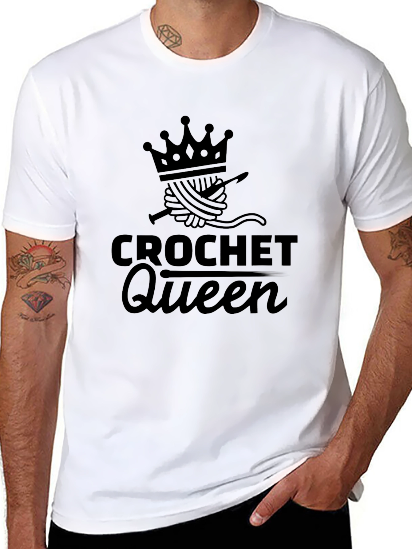 Crochet Queen T-Shirt - Stylish Crafting Apparel