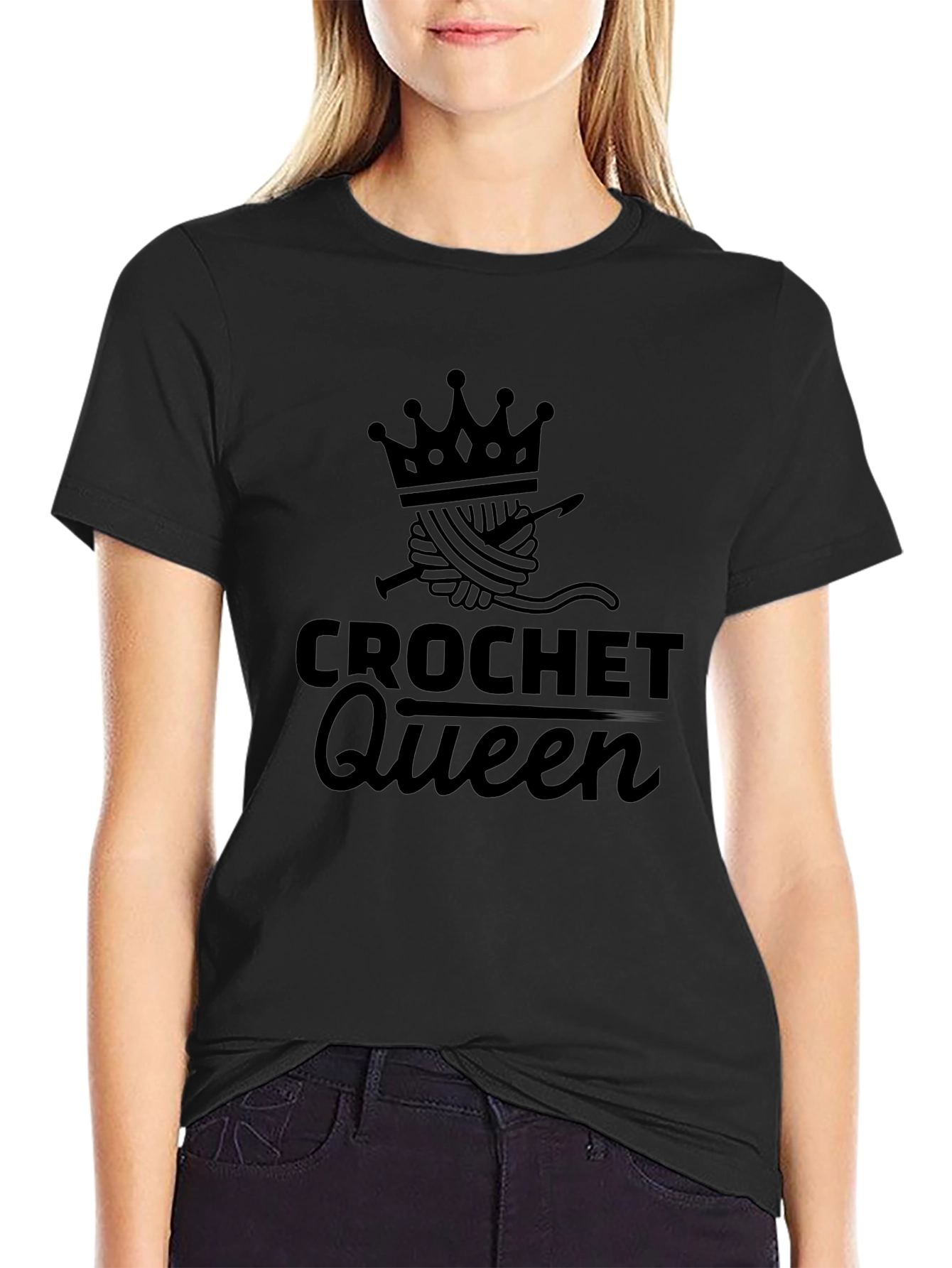 Crochet Queen T-Shirt - Stylish Crafting Apparel