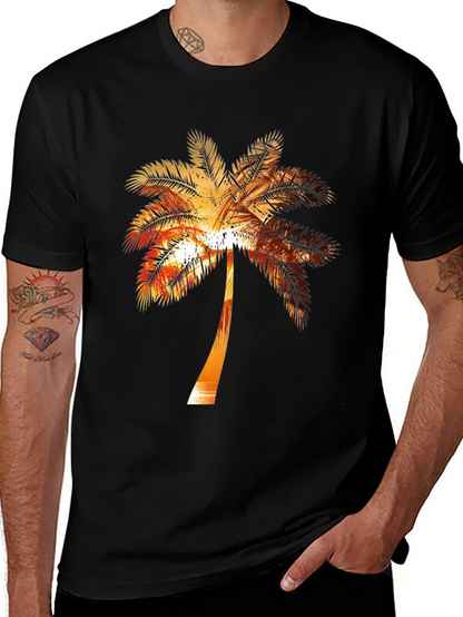 Sunset Palm Tree Graphic Tee - Tropical Vibe Shirt