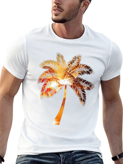 Sunset Palm Tree Graphic Tee - Tropical Vibe Shirt