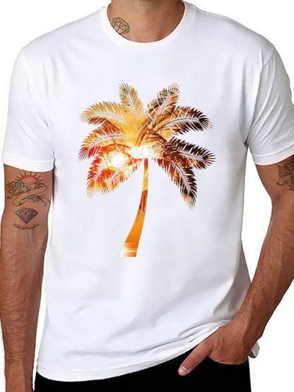 Sunset Palm Tree Graphic Tee - Tropical Vibe Shirt