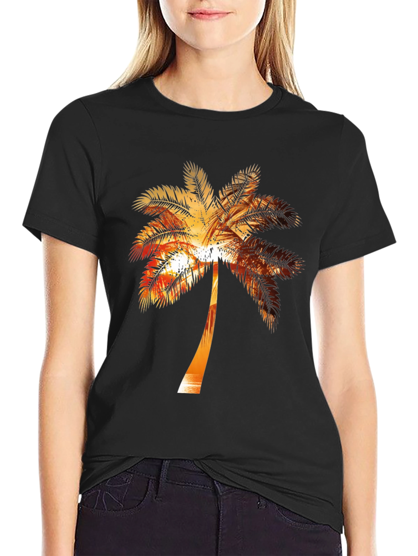 Sunset Palm Tree Graphic Tee - Tropical Vibe Shirt