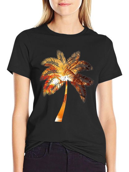 Sunset Palm Tree Graphic Tee - Tropical Vibe Shirt