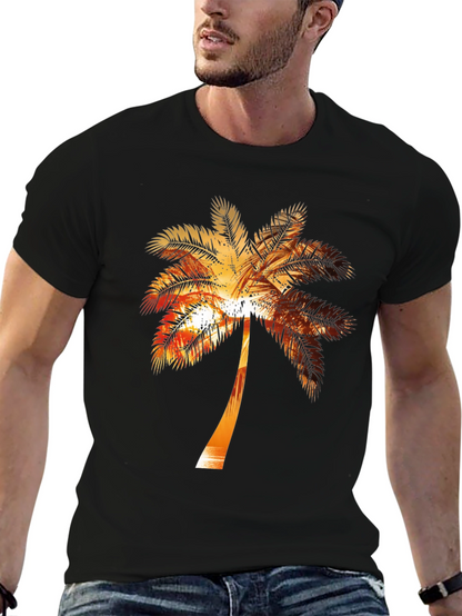 Sunset Palm Tree Graphic Tee - Tropical Vibe Shirt