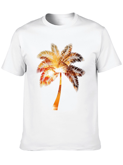Sunset Palm Tree Graphic Tee - Tropical Vibe Shirt