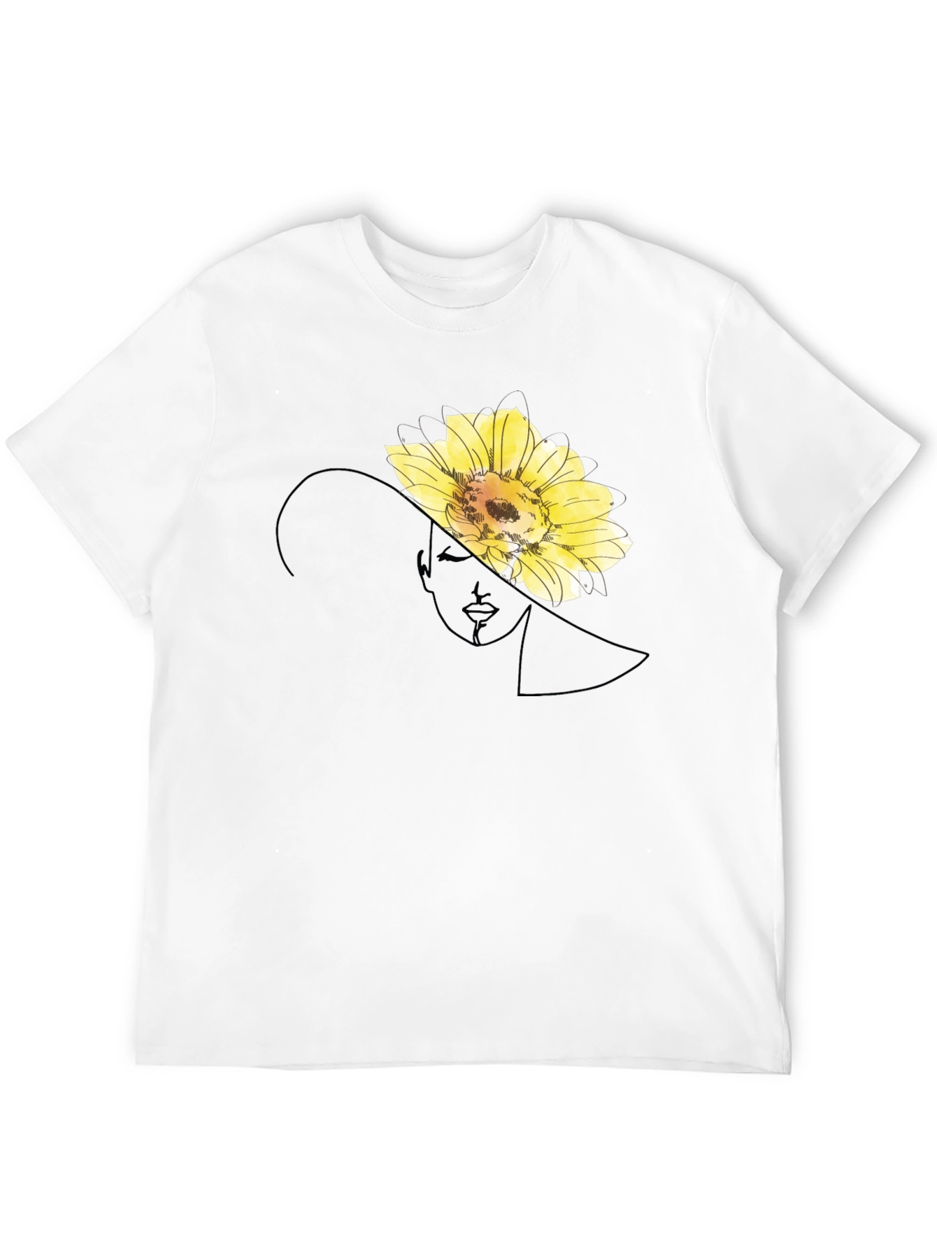 Elegant Flower Portrait Black T-Shirt