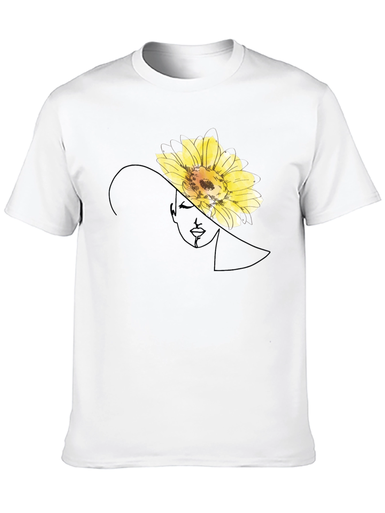 Elegant Flower Portrait Black T-Shirt