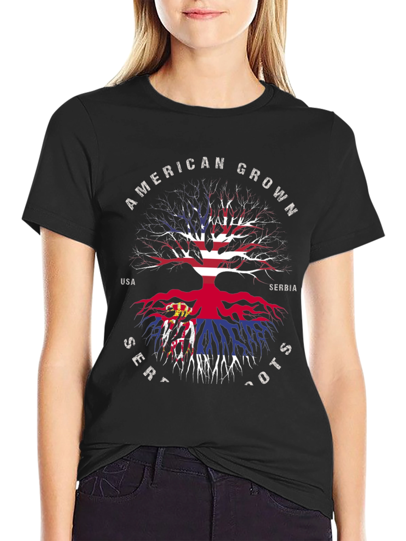 American Grown Serbian Roots T-Shirt