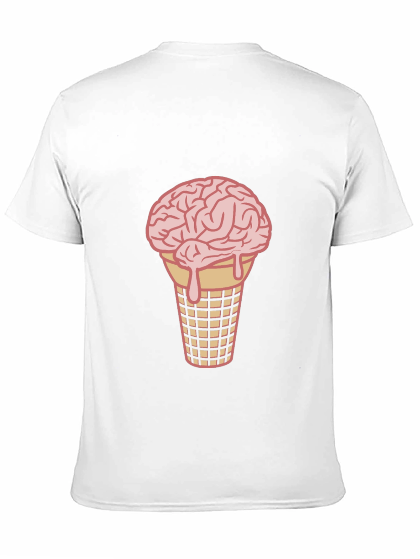 Brain Ice Cream Cone Graphic Tee - Black