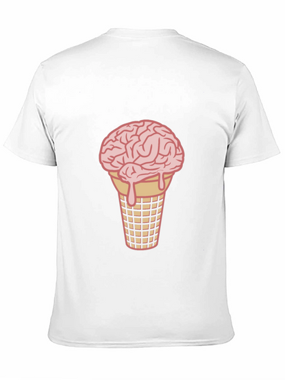 Brain Ice Cream Cone Graphic Tee - Black
