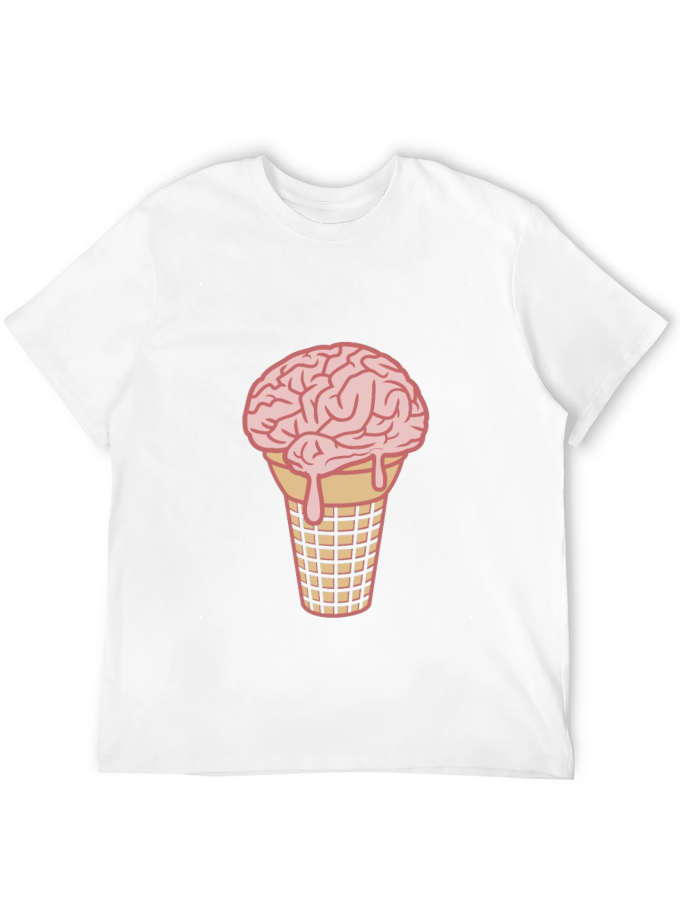 Brain Ice Cream Cone Graphic Tee - Black