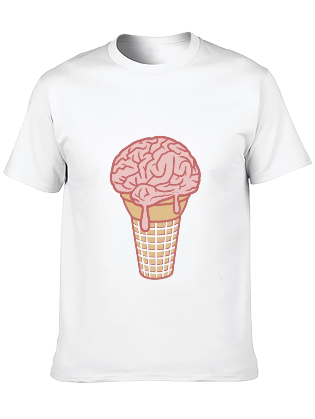 Brain Ice Cream Cone Graphic Tee - Black
