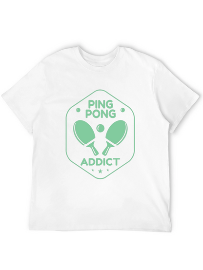 Ping Pong Addict Graphic Tee - Black Cotton T-Shirt