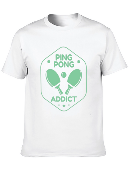 Ping Pong Addict Graphic Tee - Black Cotton T-Shirt