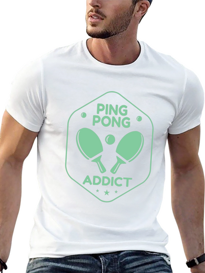 Ping Pong Addict Graphic Tee - Black Cotton T-Shirt