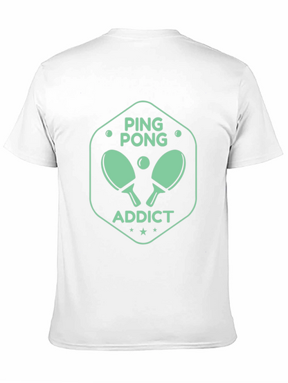 Ping Pong Addict Graphic Tee - Black Cotton T-Shirt