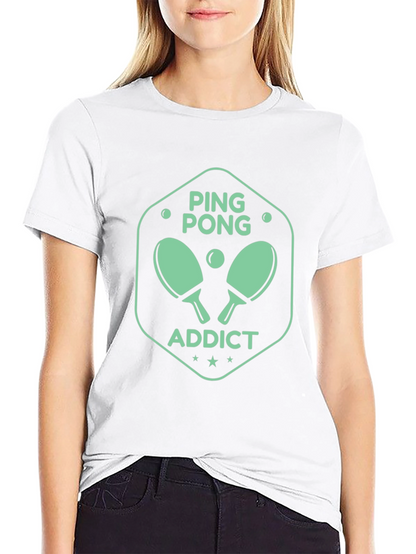 Ping Pong Addict Graphic Tee - Black Cotton T-Shirt