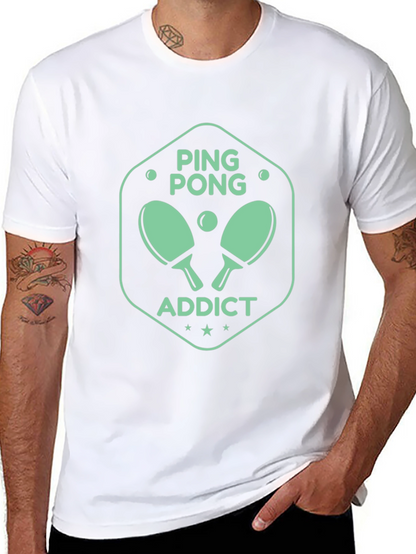 Ping Pong Addict Graphic Tee - Black Cotton T-Shirt