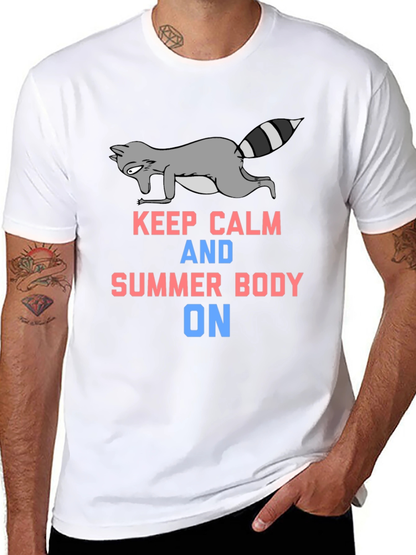 Keep Calm Raccoon Summer Body T-Shirt