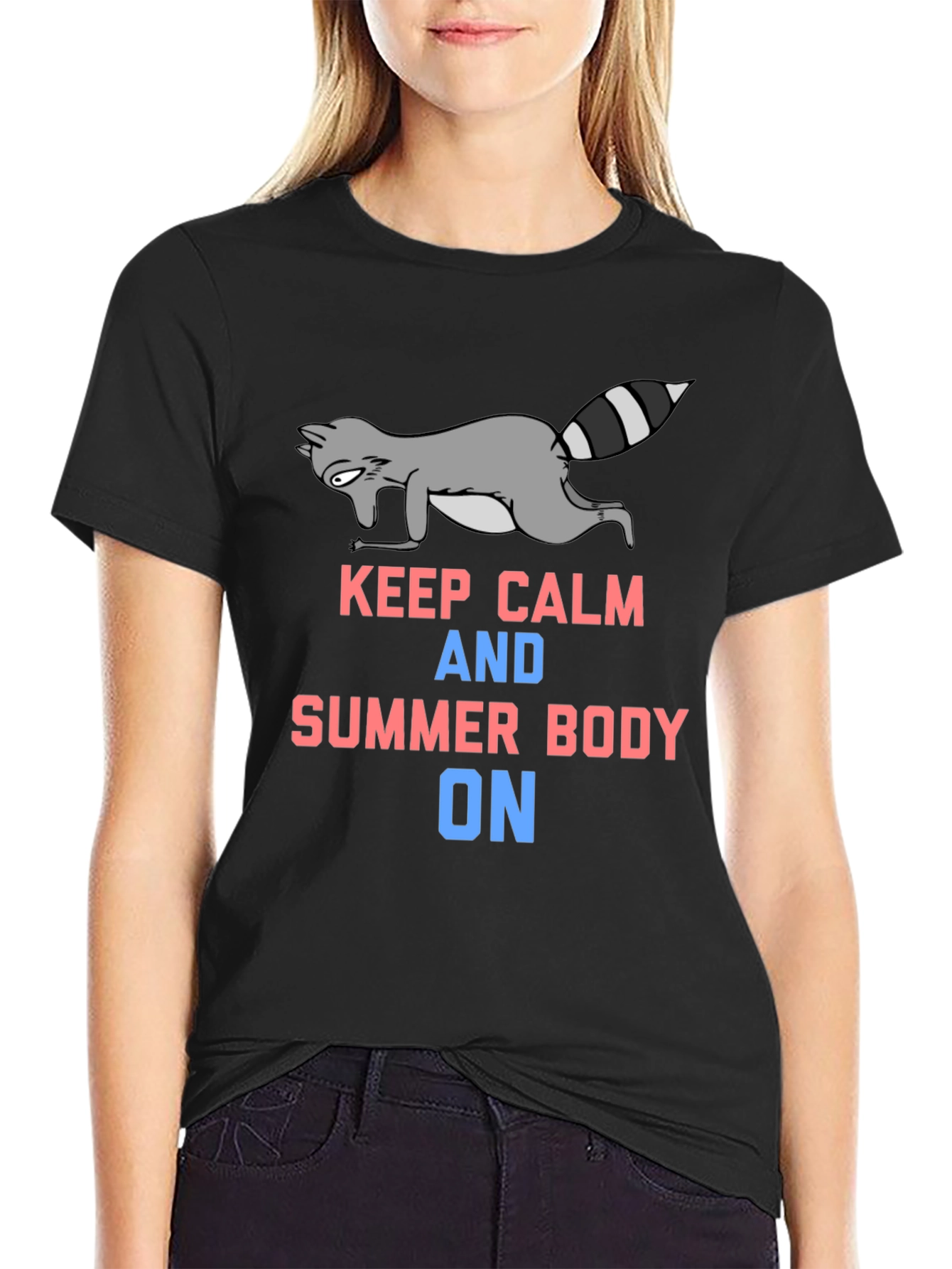 Keep Calm Raccoon Summer Body T-Shirt