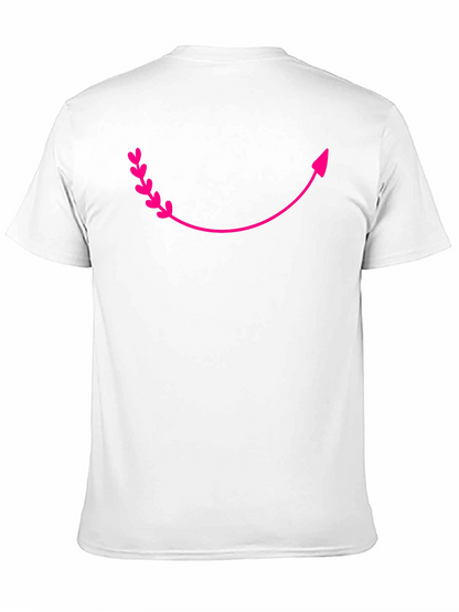 Curved Arrow Heart Graphic Tee - Black