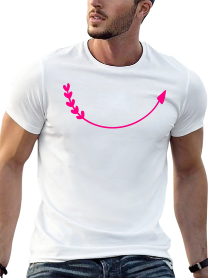 Curved Arrow Heart Graphic Tee - Black