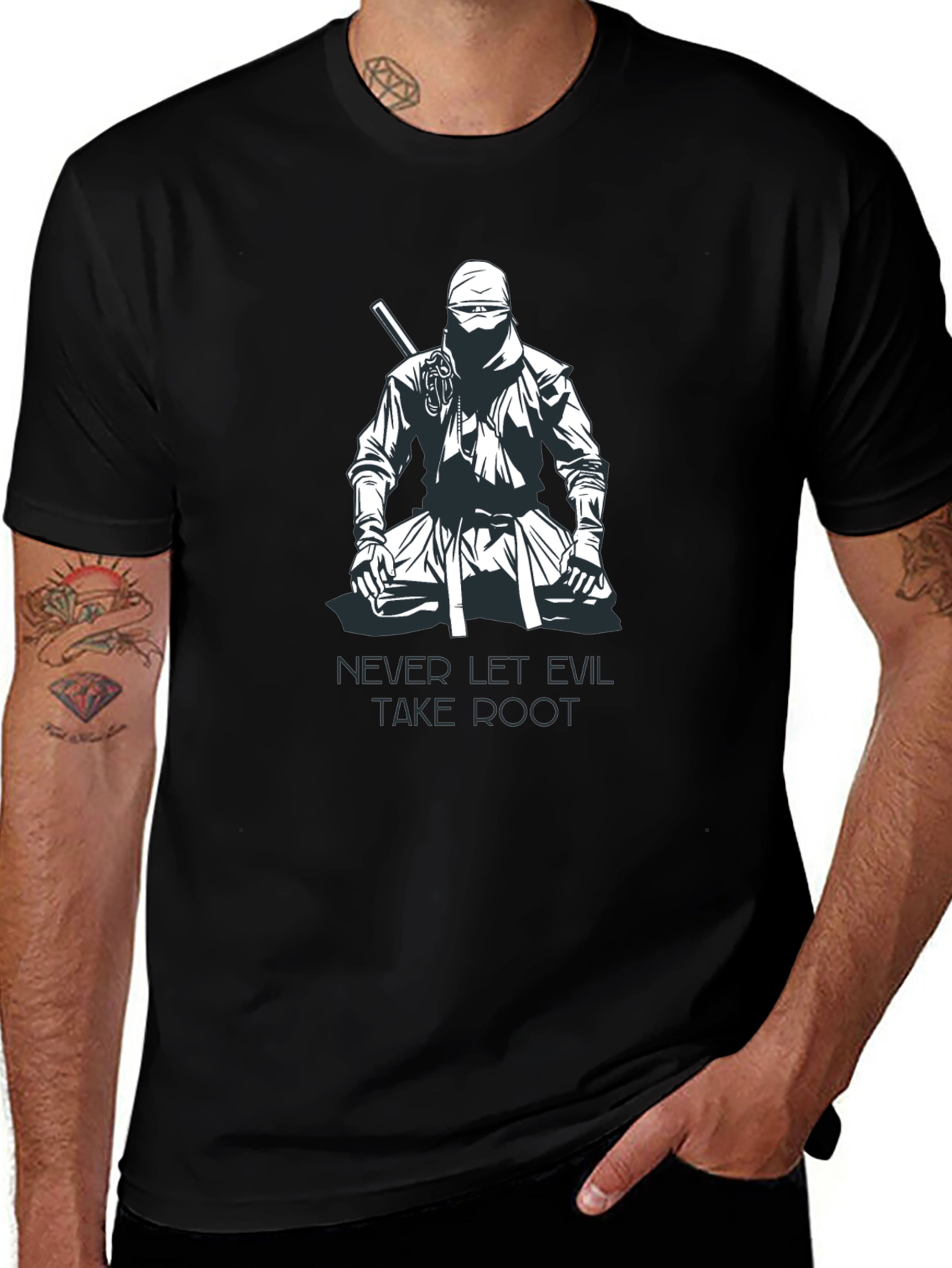 Ninja Graphic T-Shirt - Never Let Evil Take Root