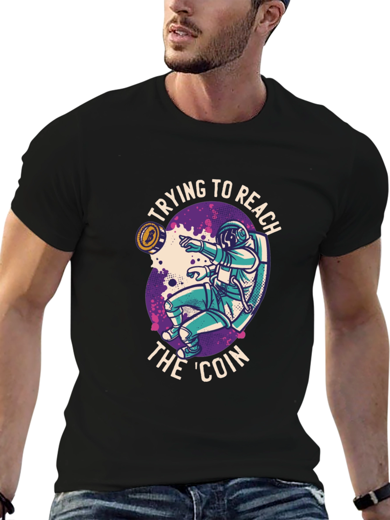 Reach the Coin T-Shirt - Crypto Astronaut