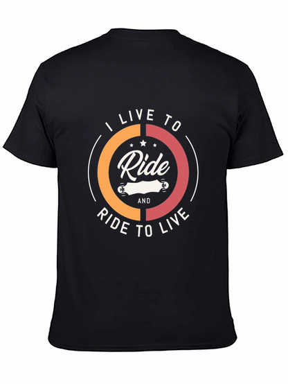 Ride to Live Black Graphic T-Shirt