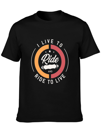 Ride to Live Black Graphic T-Shirt