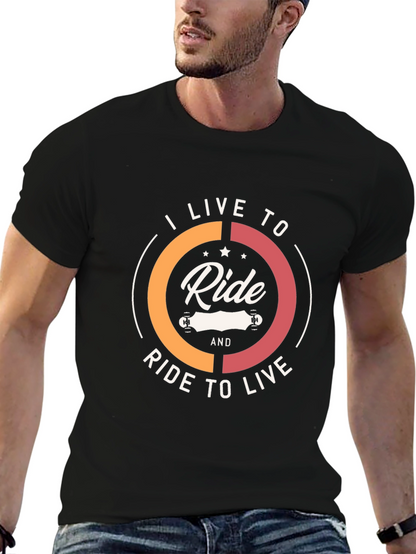 Ride to Live Black Graphic T-Shirt