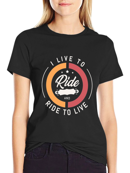 Ride to Live Black Graphic T-Shirt