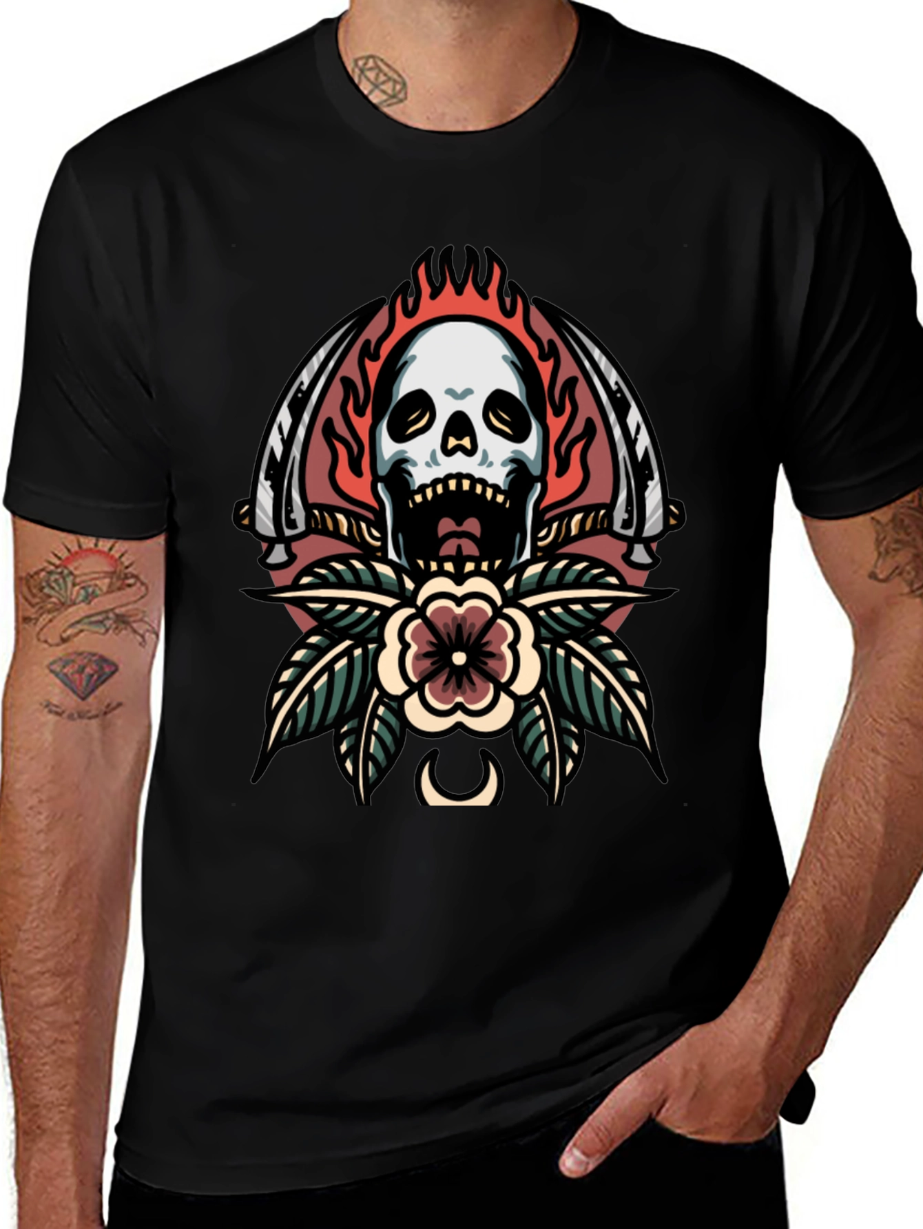 Skull & Sword Graphic Tee - Edgy Streetwear