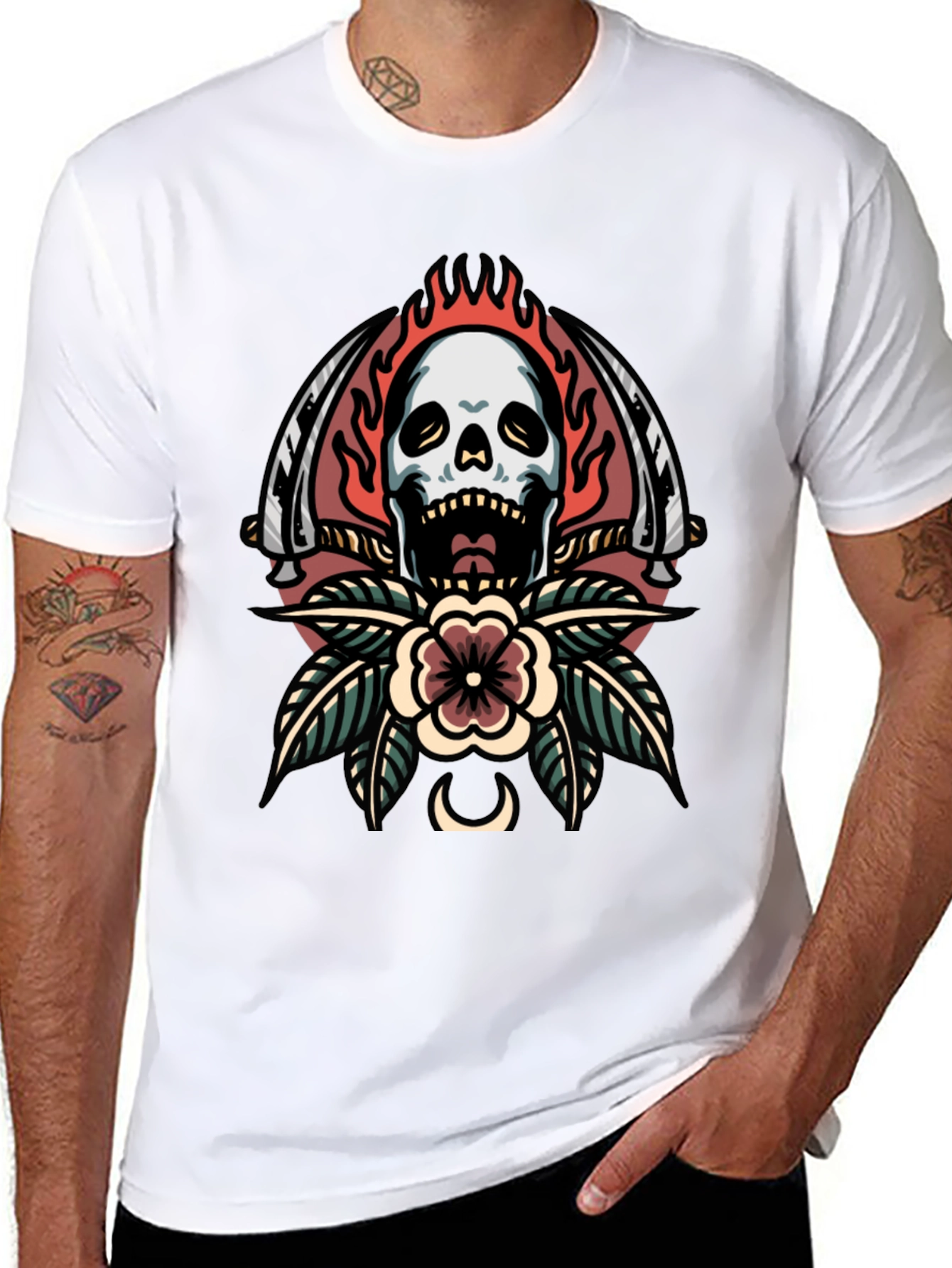 Skull & Sword Graphic Tee - Edgy Streetwear