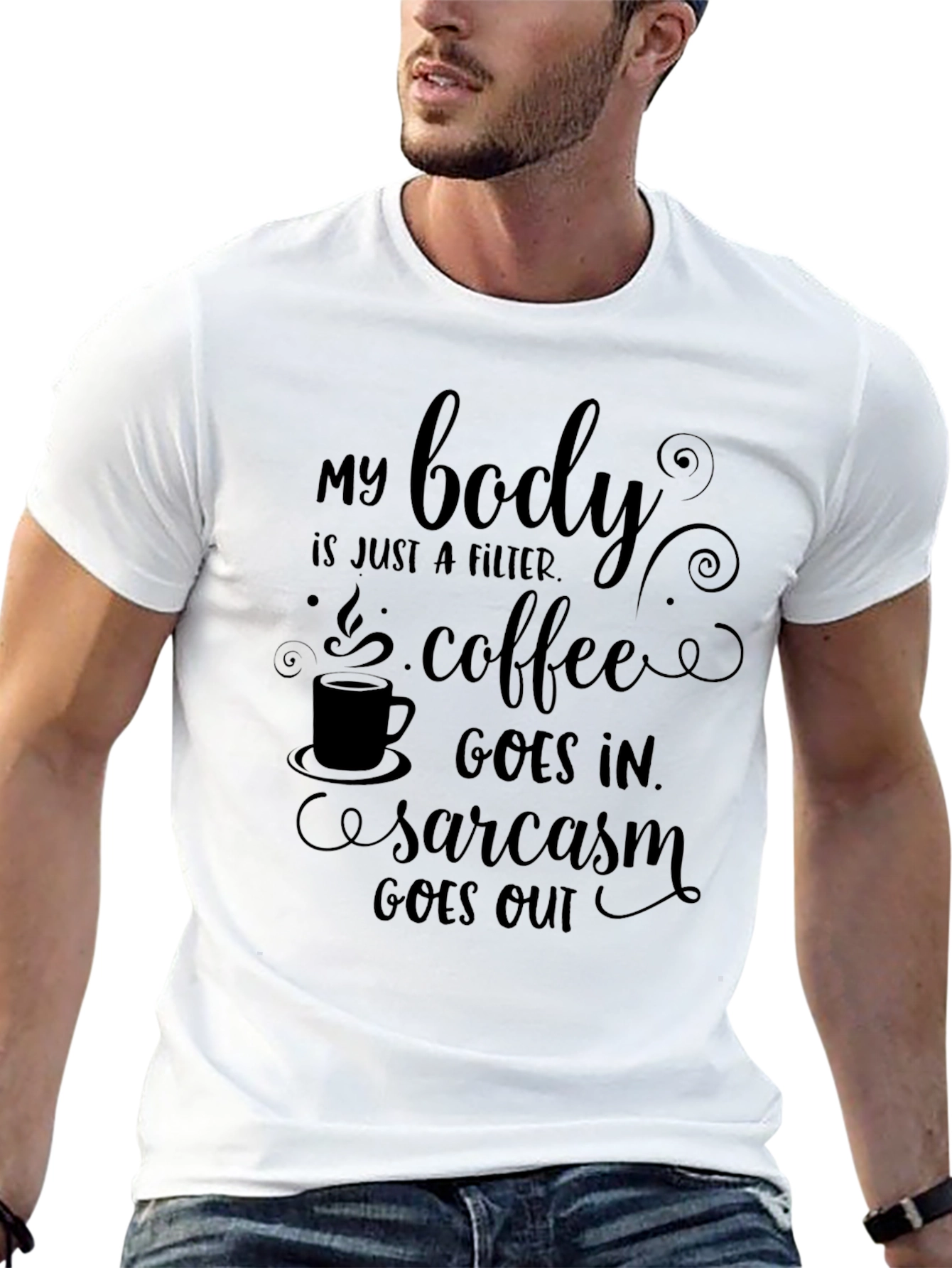 Coffee & Sarcasm Mens Graphic Tee