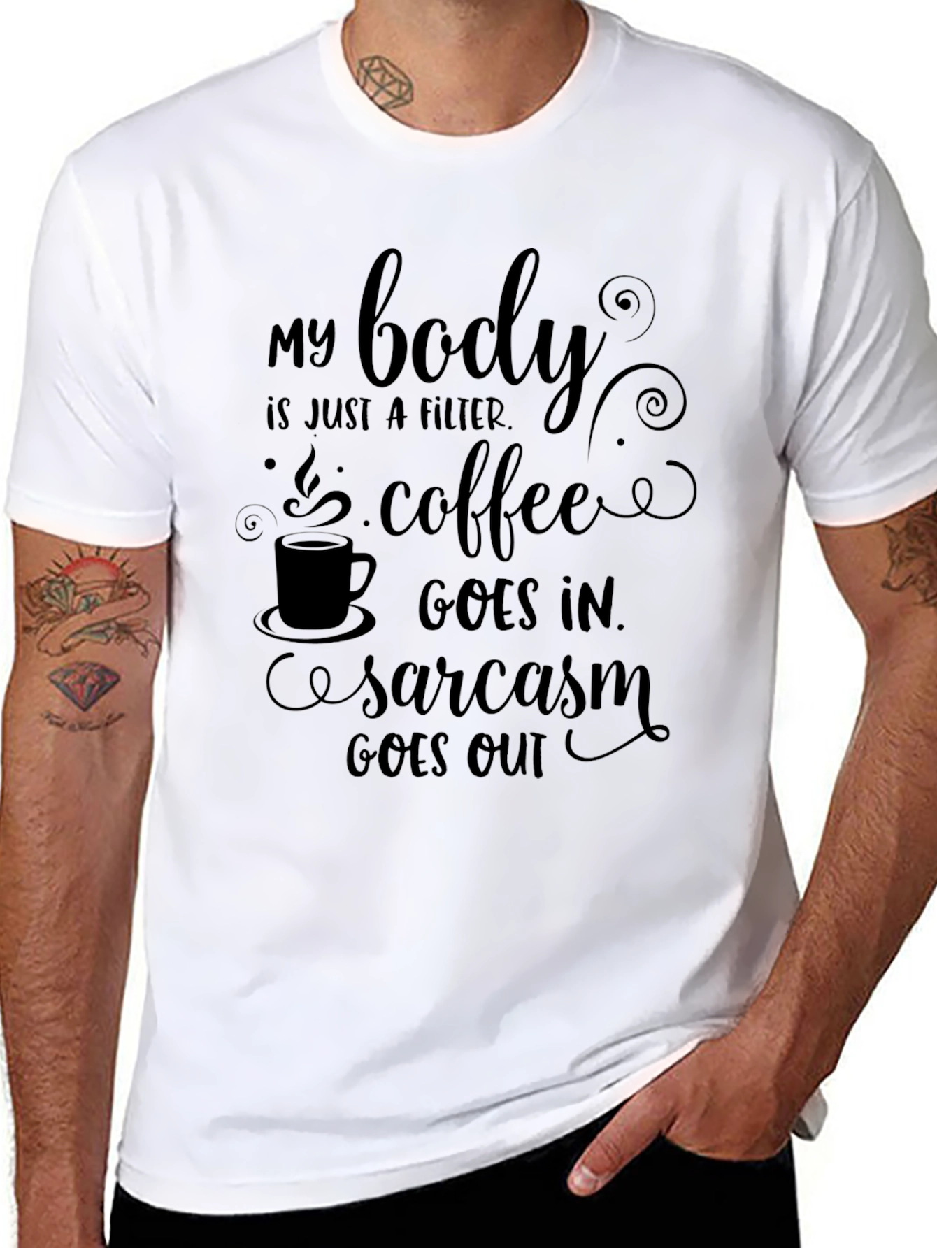 Coffee & Sarcasm Mens Graphic Tee