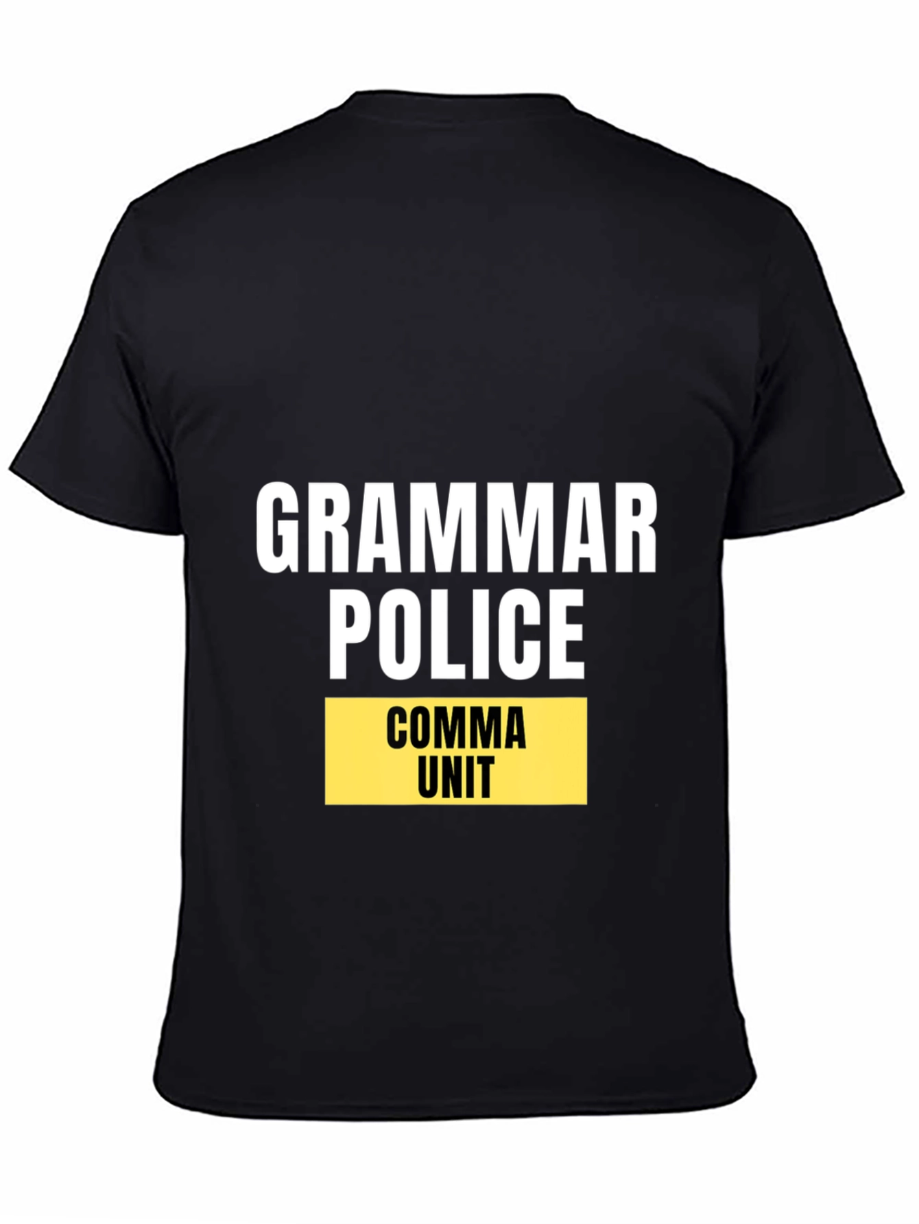 Grammar Police Comma Unit Black T-Shirt