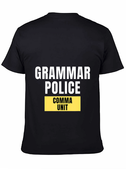 Grammar Police Comma Unit Black T-Shirt