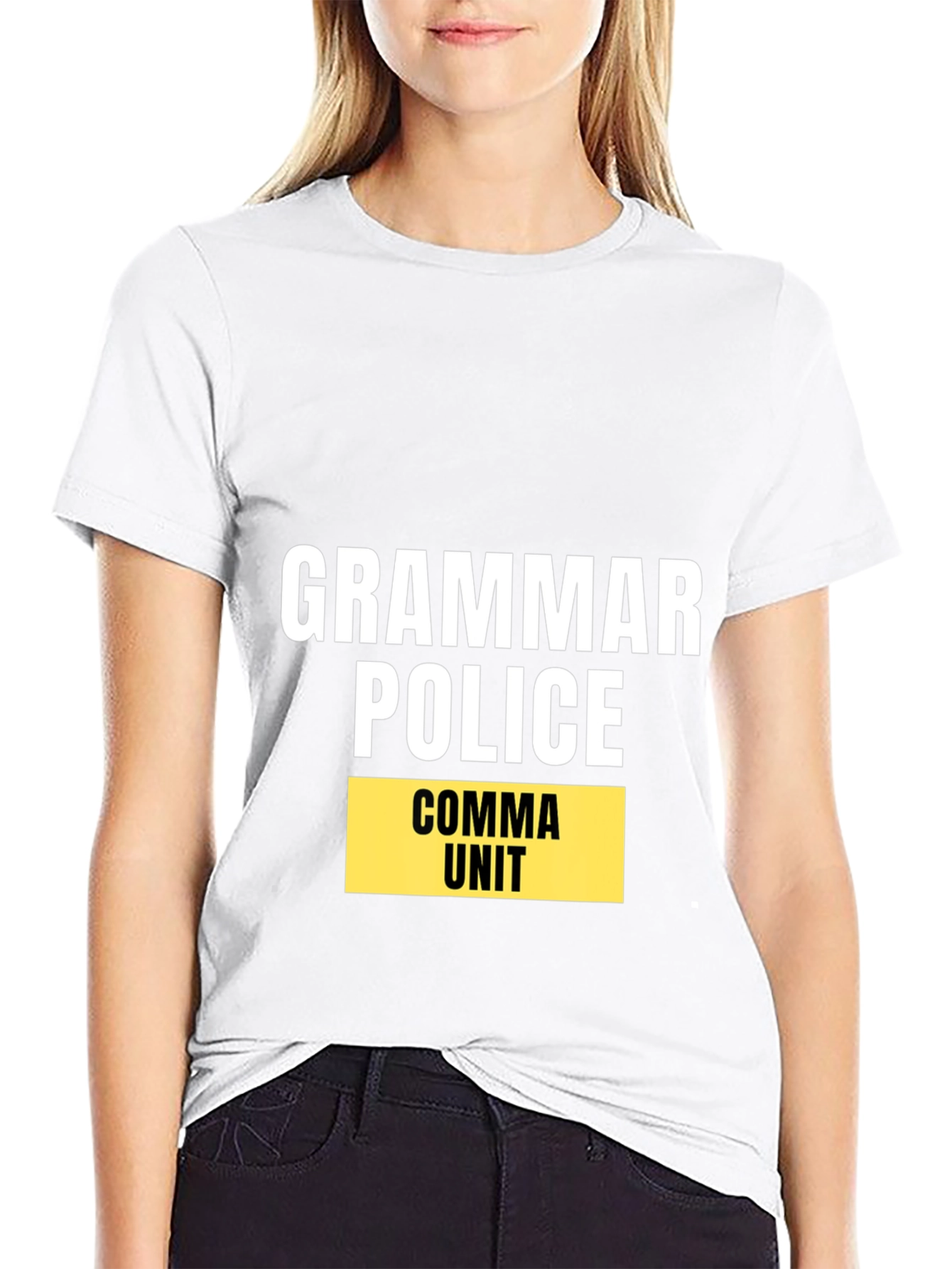 Grammar Police Comma Unit Black T-Shirt