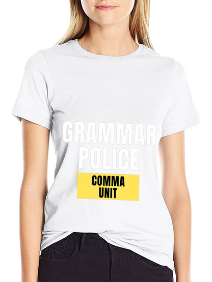 Grammar Police Comma Unit Black T-Shirt