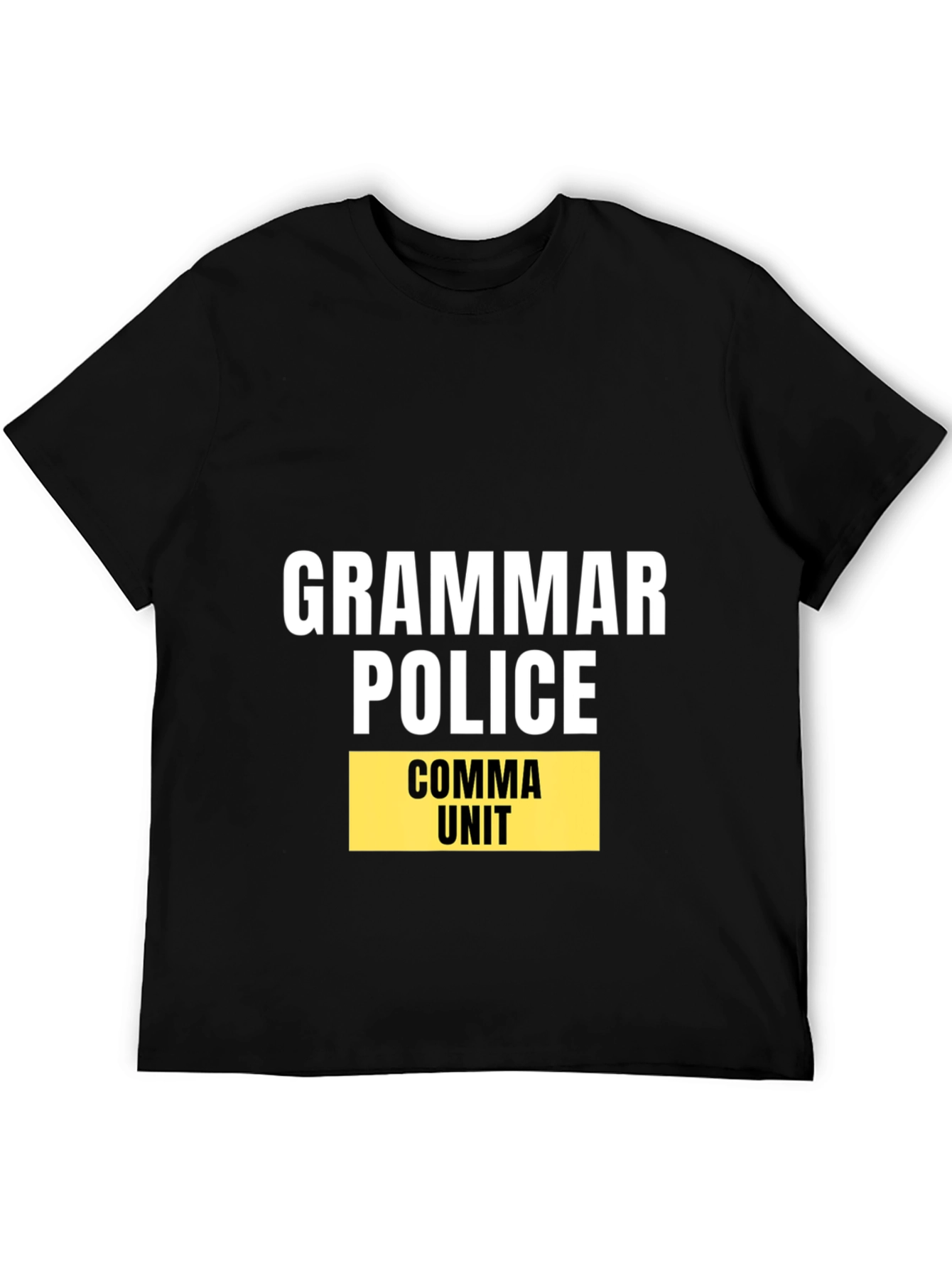 Grammar Police Comma Unit Black T-Shirt