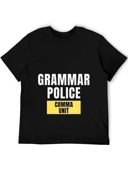 Grammar Police Comma Unit Black T-Shirt
