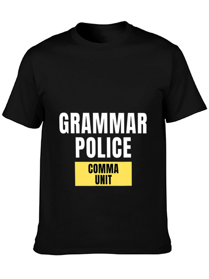 Grammar Police Comma Unit Black T-Shirt