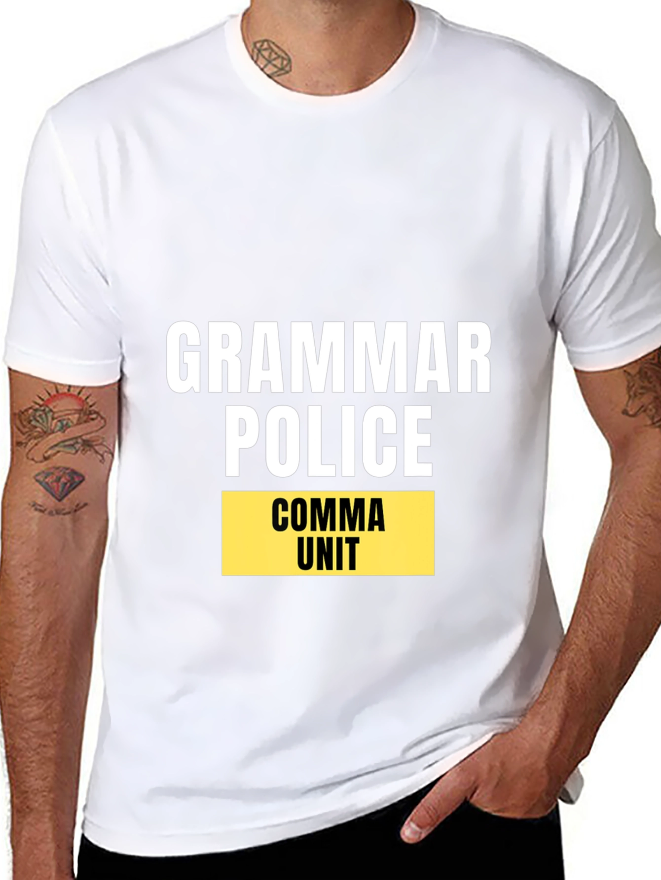 Grammar Police Comma Unit Black T-Shirt