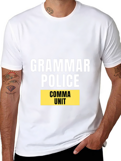 Grammar Police Comma Unit Black T-Shirt