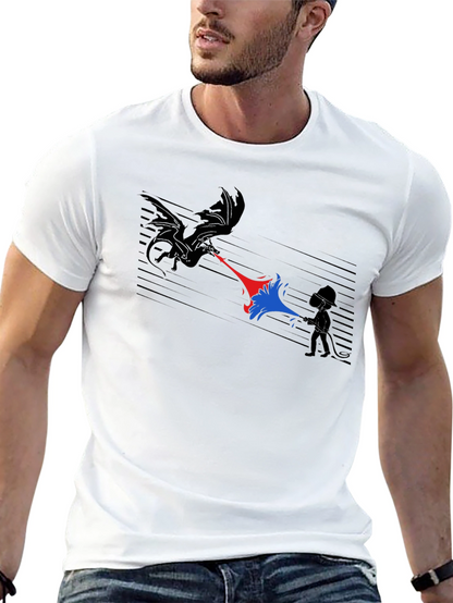 Dragon vs Mage Graphic T-Shirt