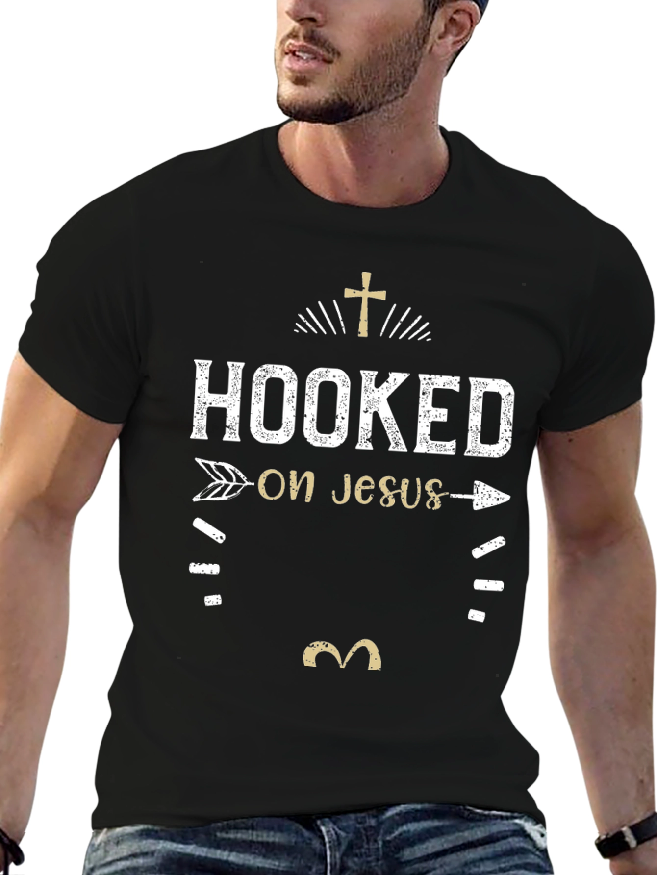 Hooked on Jesus Graphic Tee - Christian Apparel
